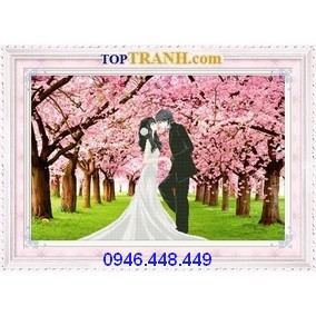 Tranh thêu cô dâu chú rể